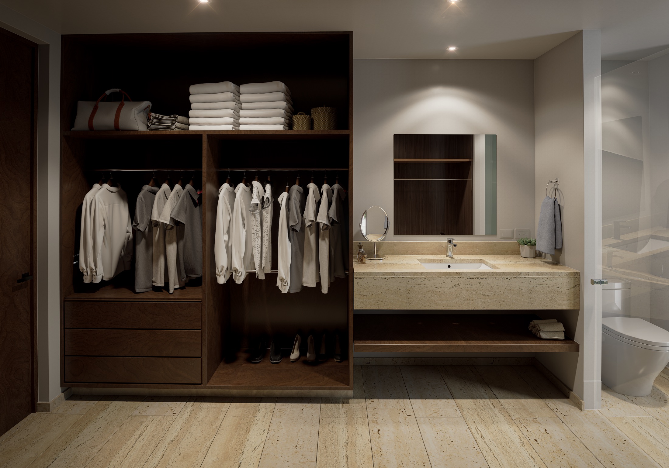 Vestidor y baño